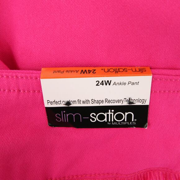 Slimsation by Multiples Capri Pants Fuchsia Pink Tummy Control Size 24W NWT - Picture 11 of 13